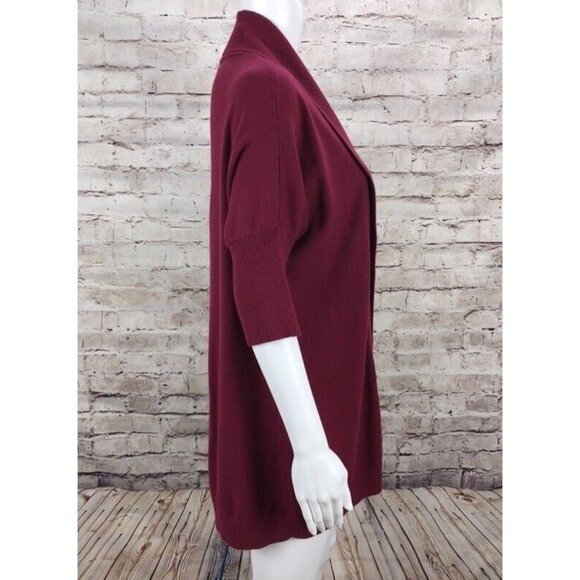 Chicos Cardigan Size 2 Sweater Angora Blend Open Front Cranberry EUC - Picture 7 of 10